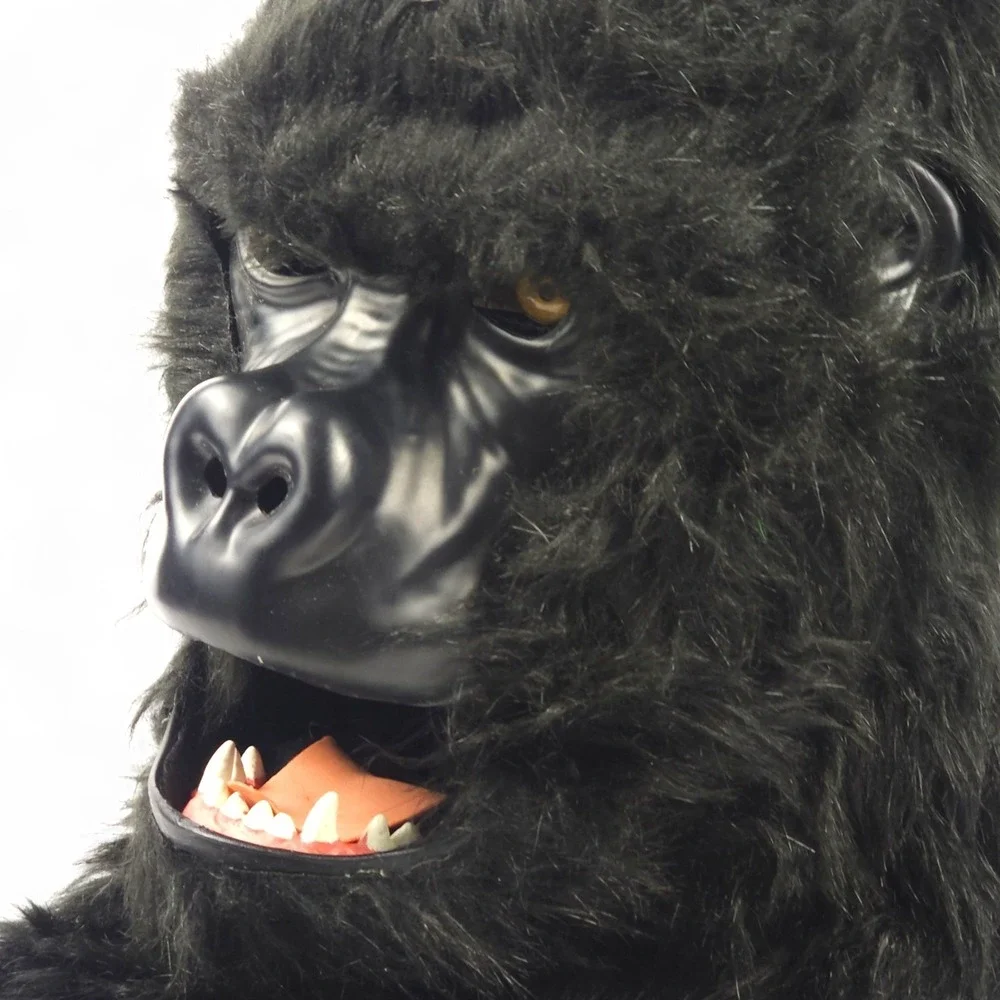 Gorilla Moving Mouth Mask Thumbs Up Halloween Costume Animal Ape Mouth Mover